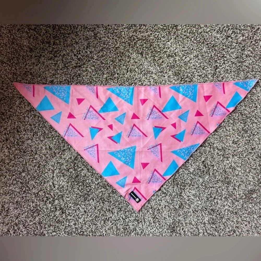 Freshpawz retro pink and blue cooling dog bandana